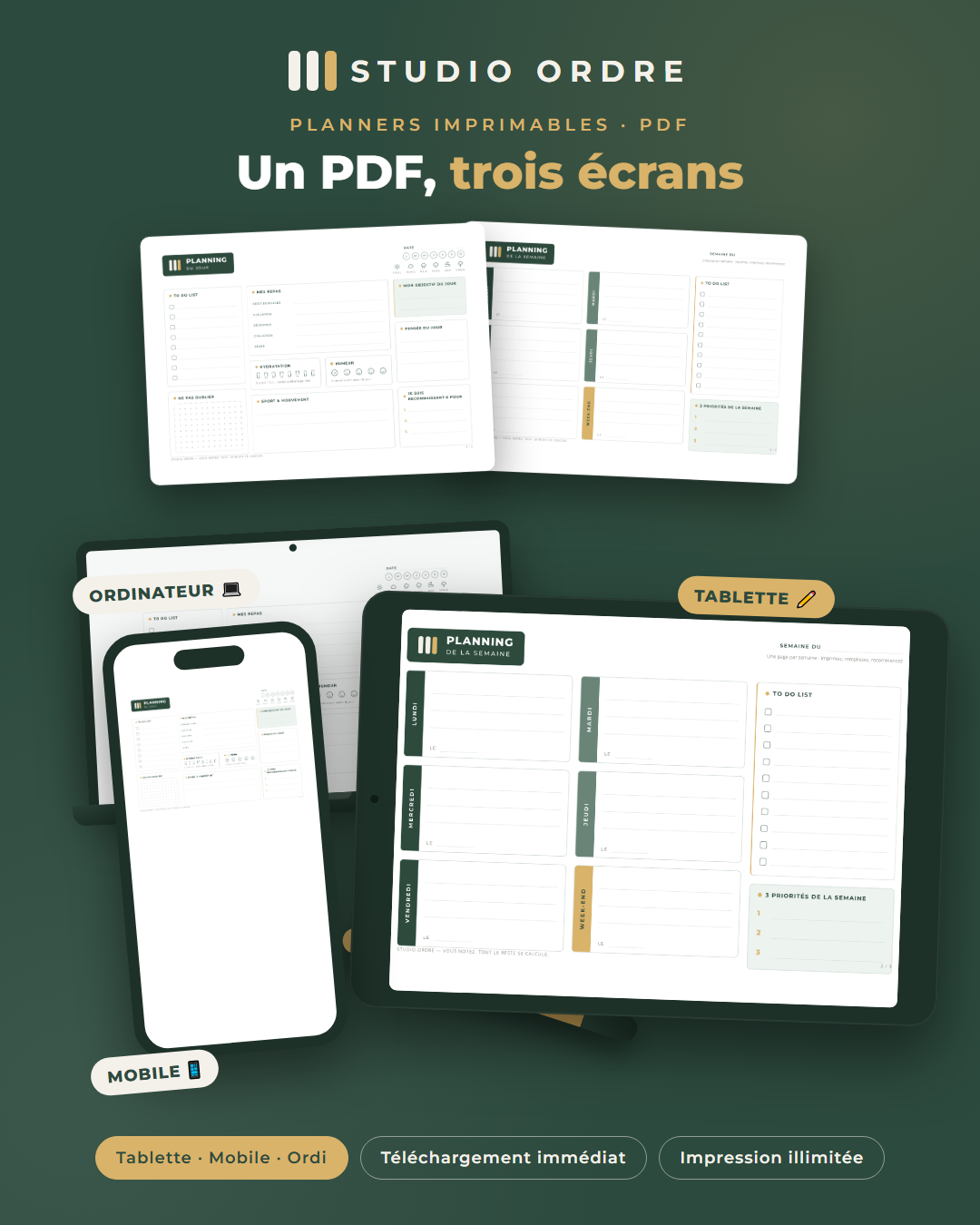 Les planners sur tablette, mobile et ordinateur